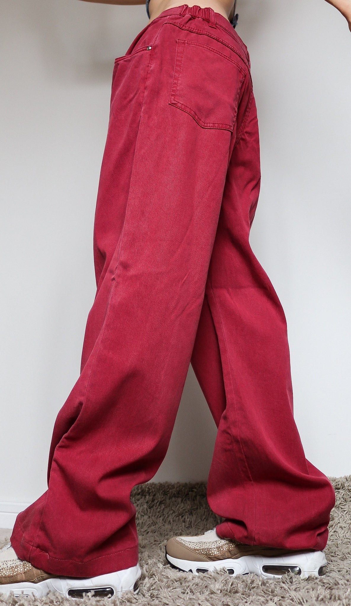 VINATAGE RED COTTON JEANS PANTS TROUSERS