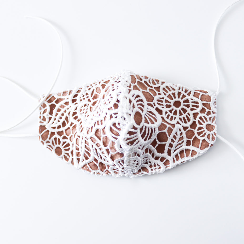 WHITE FLORAL LACE NON MEDICAL FACE MASK