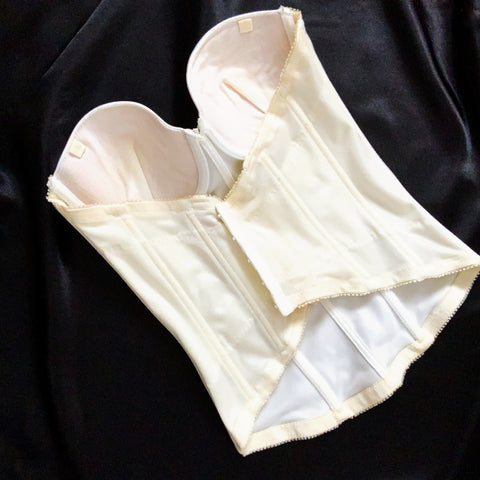 Y2K 90S 00S VINTAGE SIMPLE CLASSIC CUP BONE BUSTIER CORSET TOP