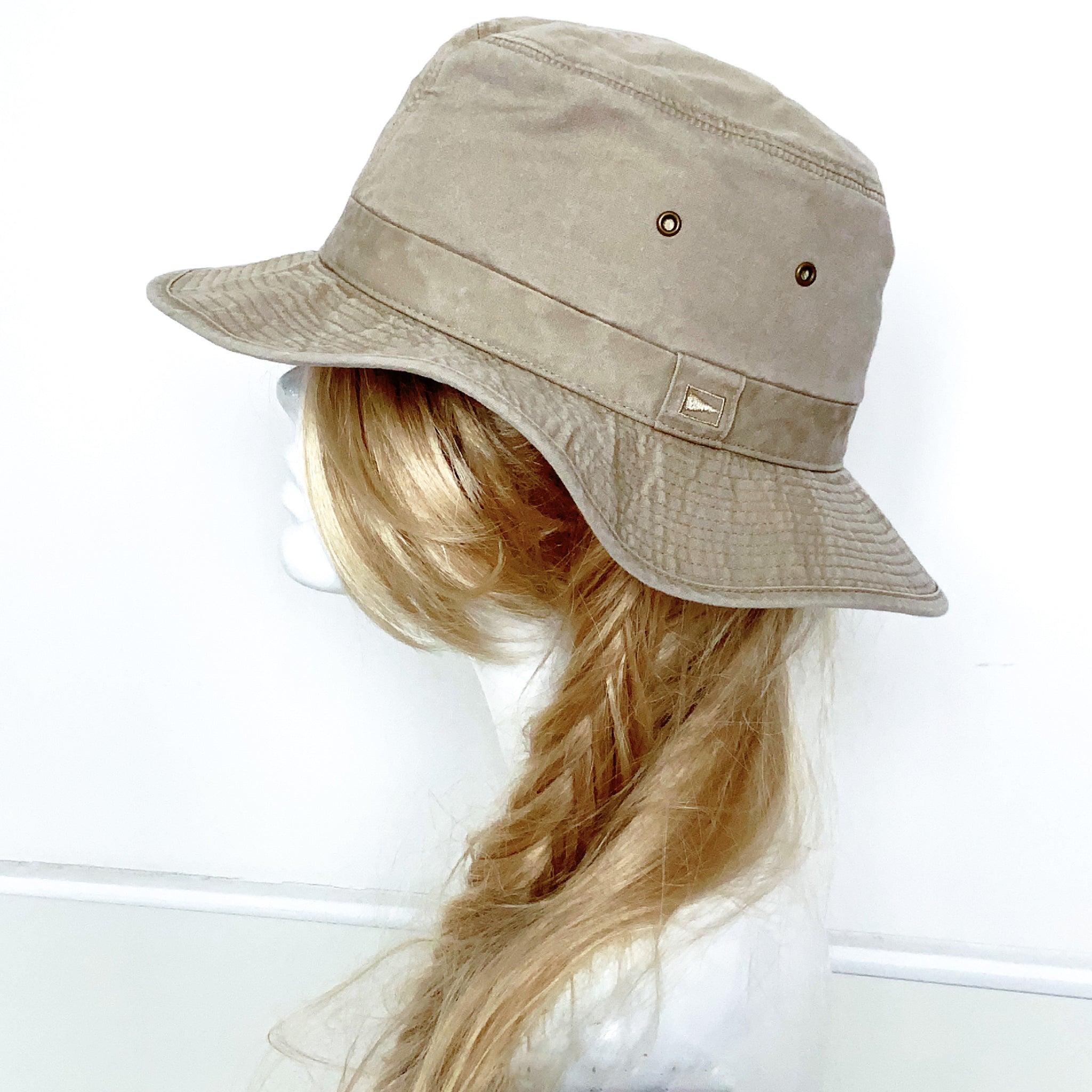 00s Y2K 90s VINTAGE UNISEX BEIGE MARKS AND SPENCERS SAFARI BUCKET HAT