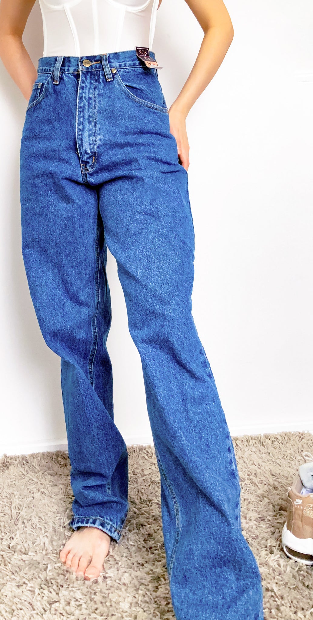 90s VINTAGE SOS INTERNATIONAL JEANS HIGH WAISTED MOM'S  JEANS TROUSERS