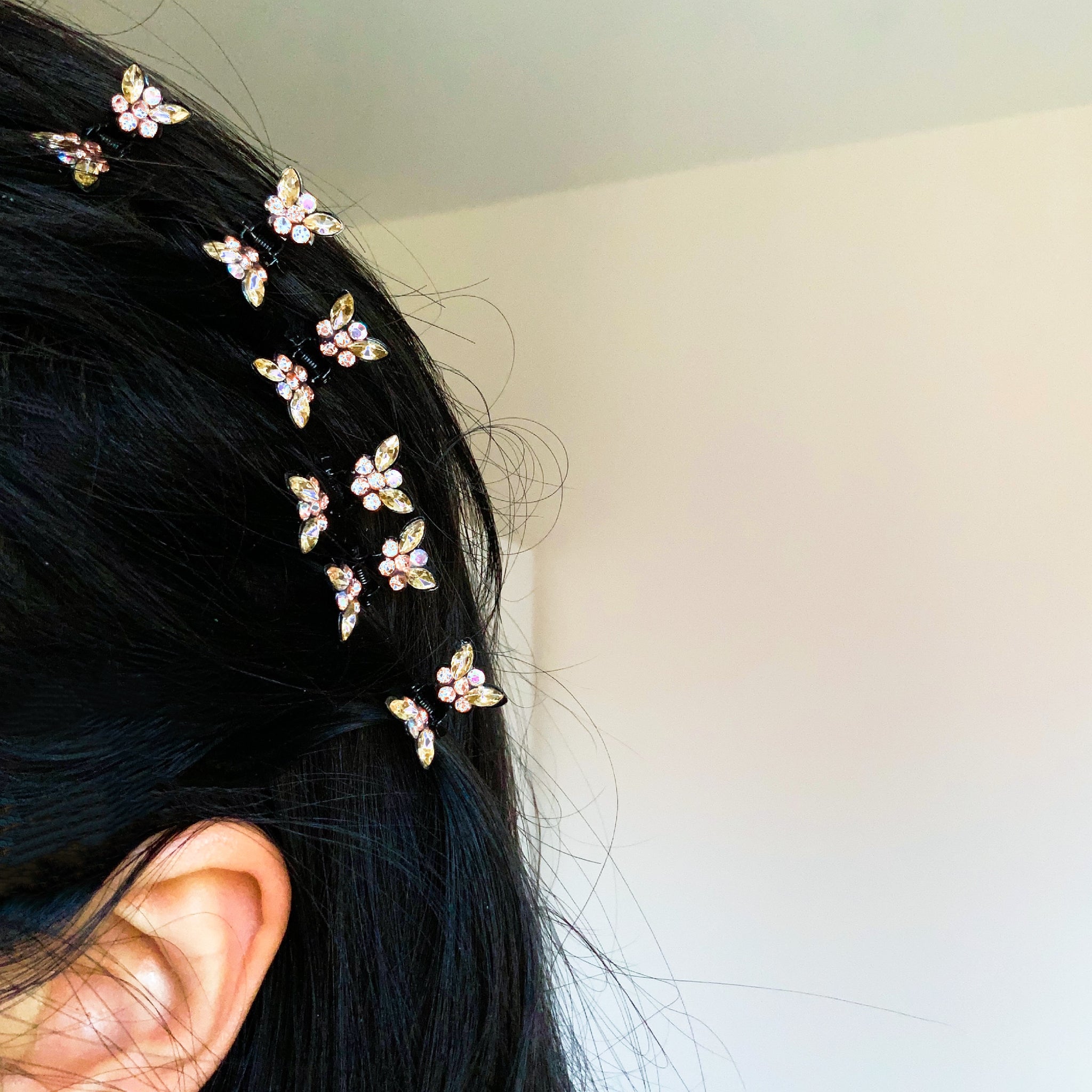 90S Y2K 00s DIAMANTE MINI CUTE BUTTERFLY HAIR CLIPS CLAW