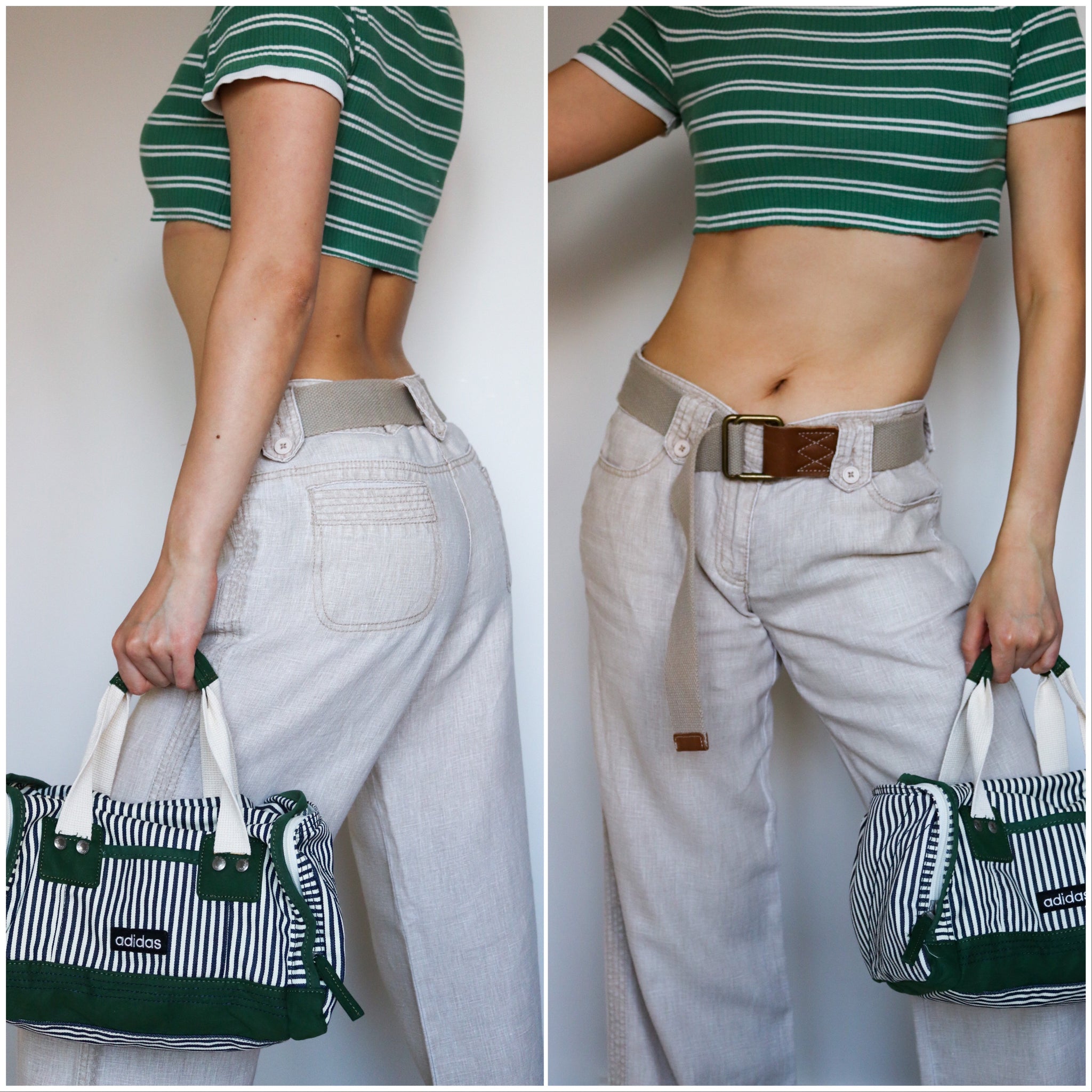 90S VINTAGE BROWN BEIGE BELT