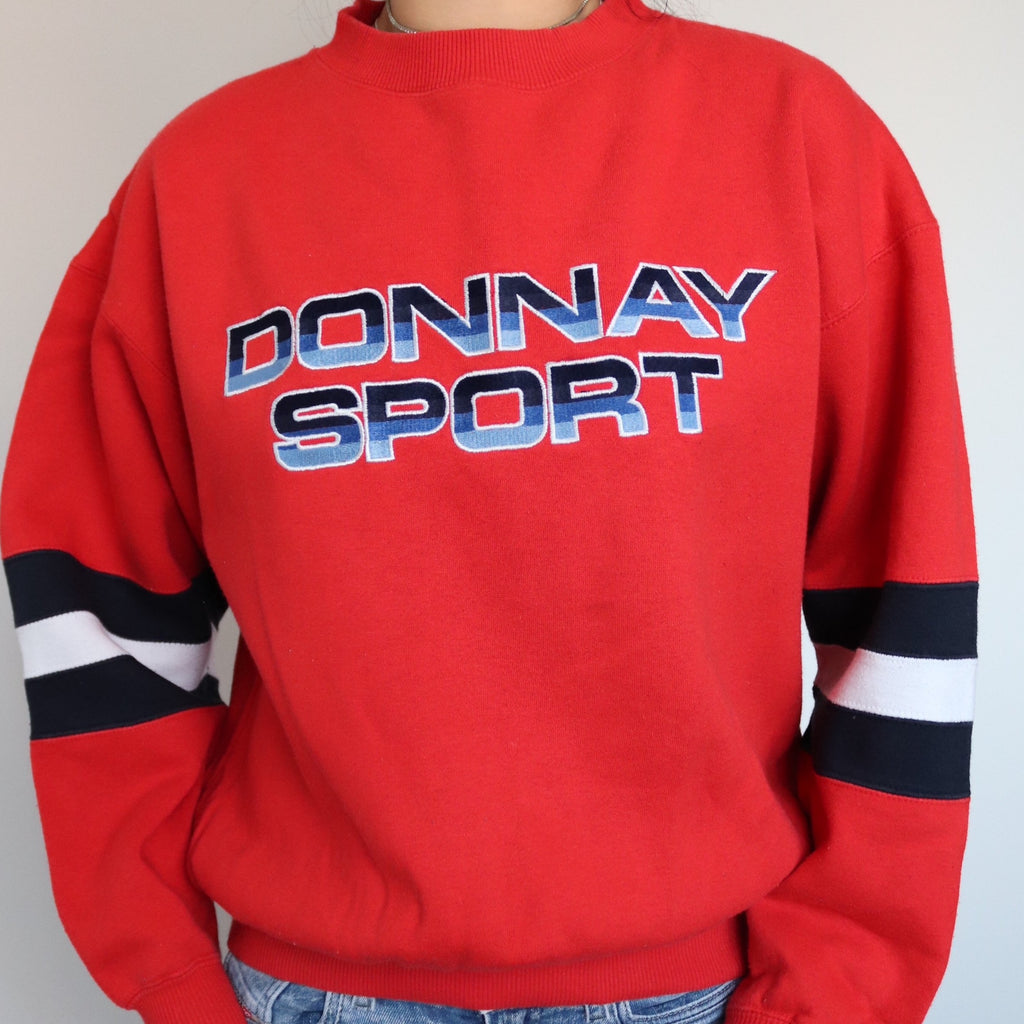 Y2K 00S 90S VINTAGE DONNAY SPORT RED LONG SLEEVES JUMPER SWEATER