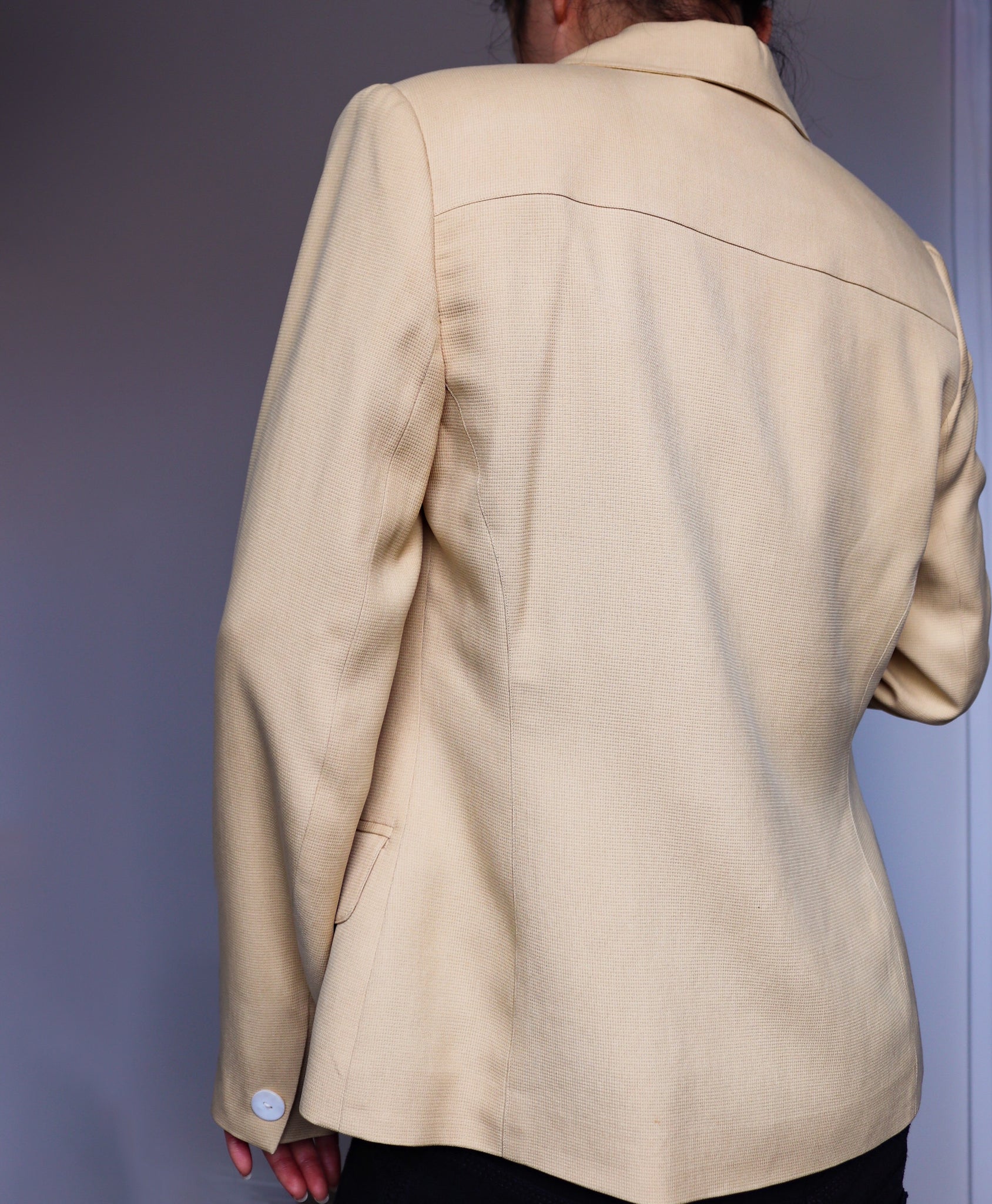 VINTAGE PALE YELLOW  SUIT COAT BLAZER JACKET