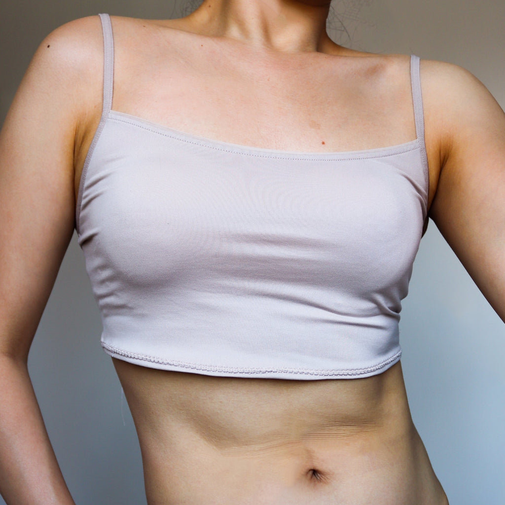 90s Y2K 2000s VINTAGE NUDE BOOB SHORT STRETCHY CROP VEST TOP