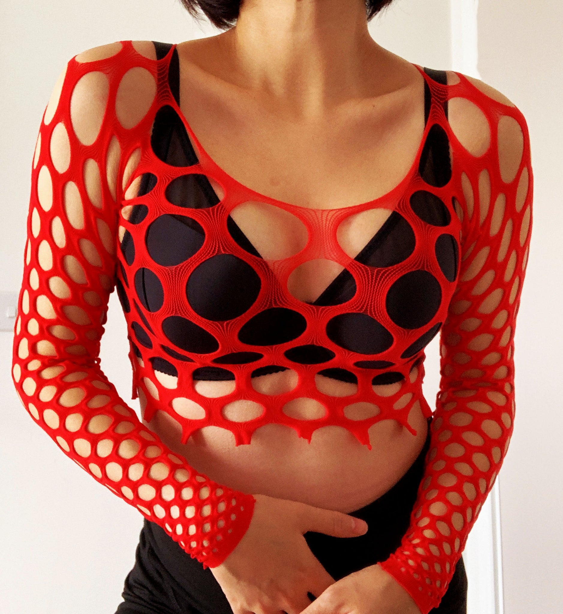 Y2K 90S LARGE HOLES STRETCHY FISHNET TOP