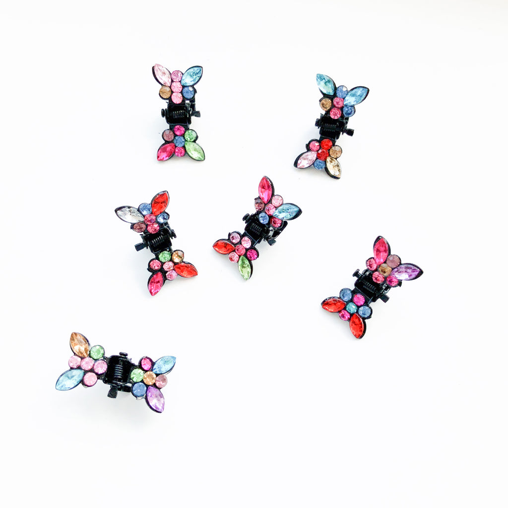 90S Y2K 00s DIAMANTE MINI CUTE BUTTERFLY HAIR CLIPS CLAW