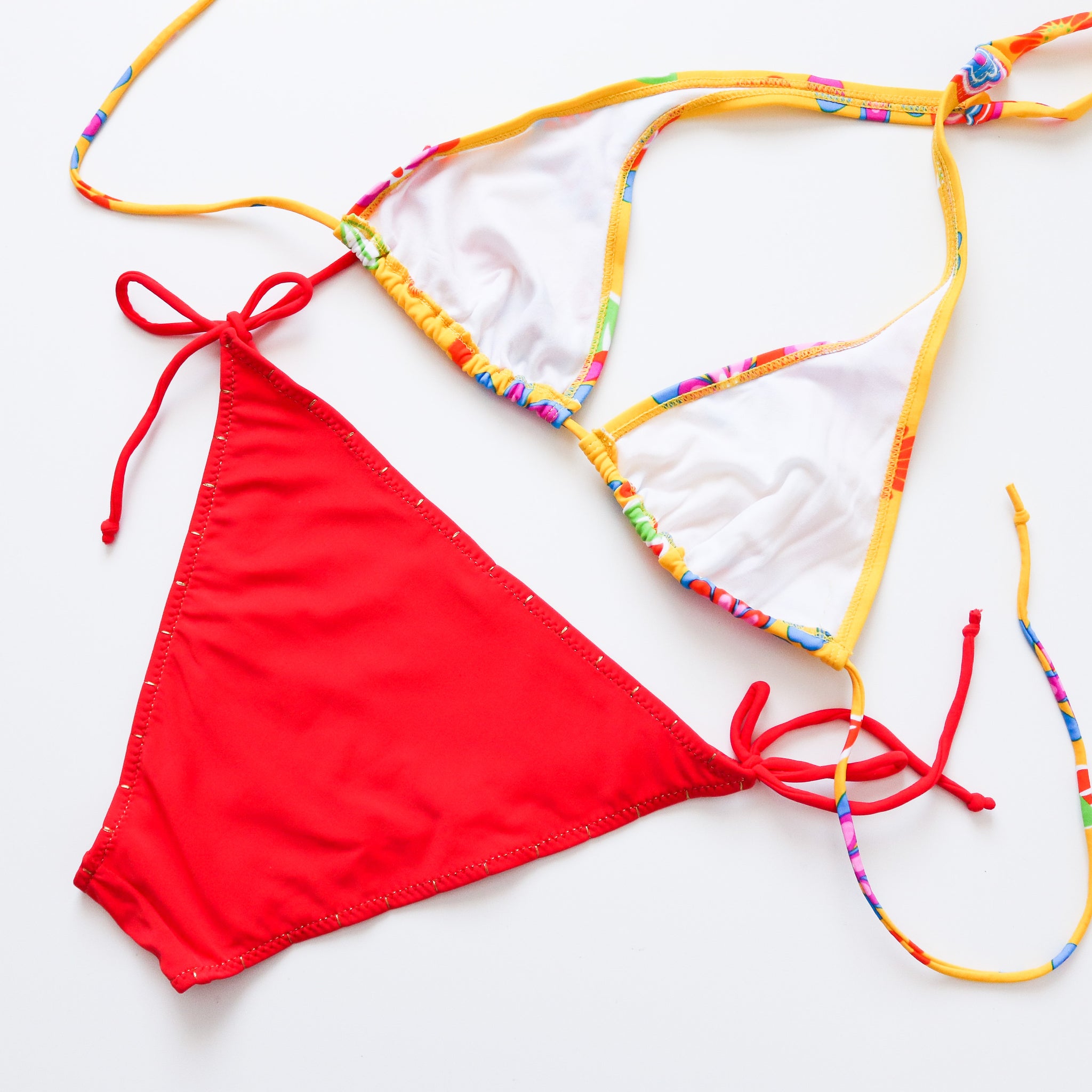 90s FLORAL HALTER NECK BIKINI SET