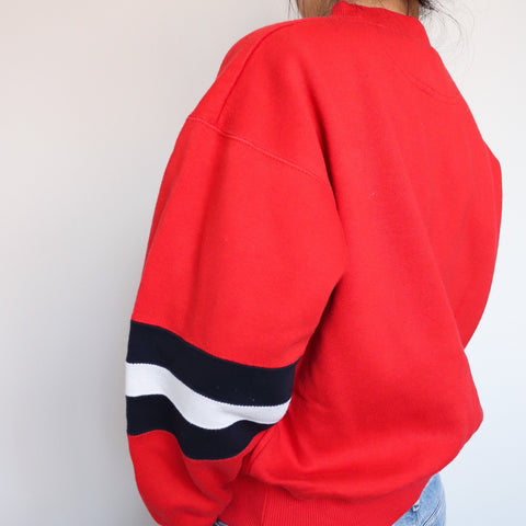 Y2K 00S 90S VINTAGE DONNAY SPORT RED LONG SLEEVES JUMPER SWEATER