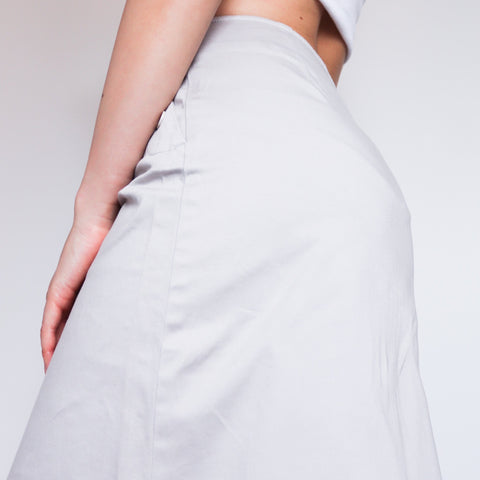 90S Y2K 00S  BEIGE BUTTON SHORT LENGTH  SKIRT