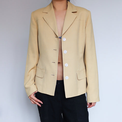 VINTAGE PALE YELLOW  SUIT COAT BLAZER JACKET
