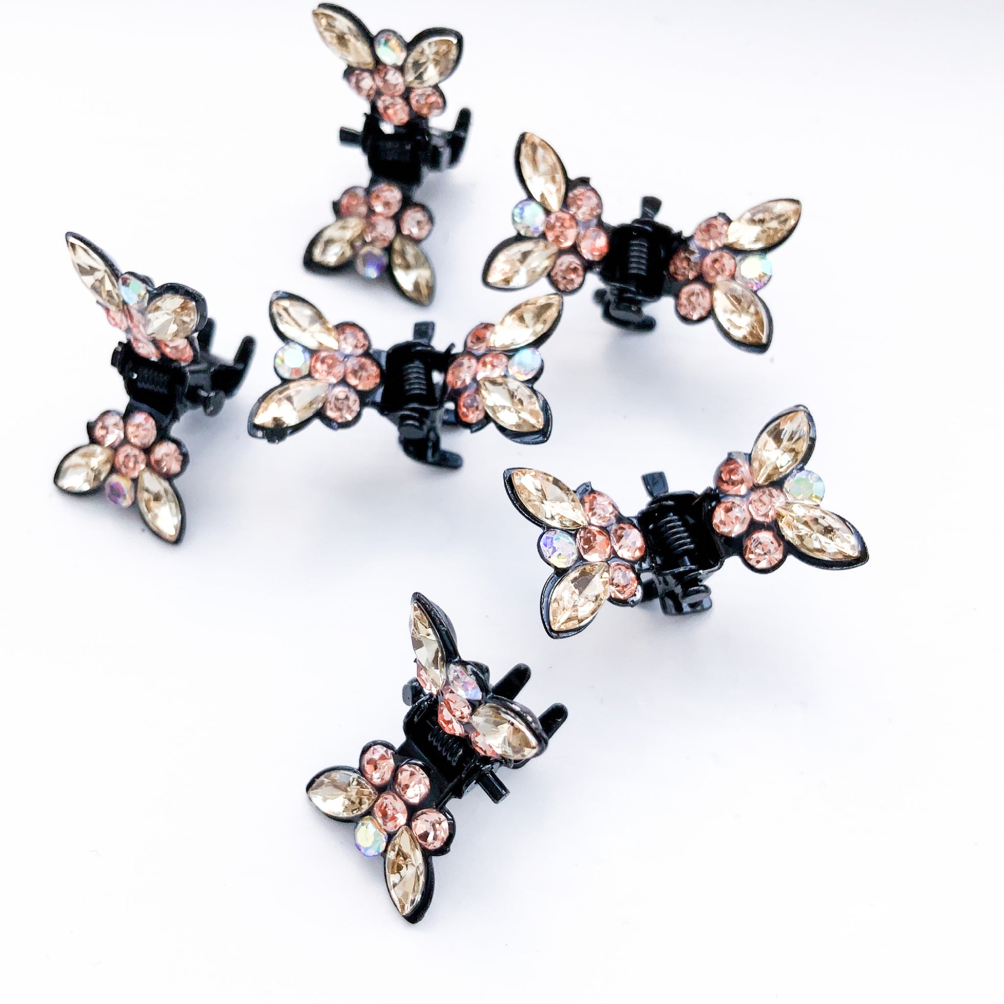 90S Y2K 00s DIAMANTE MINI CUTE BUTTERFLY HAIR CLIPS CLAW