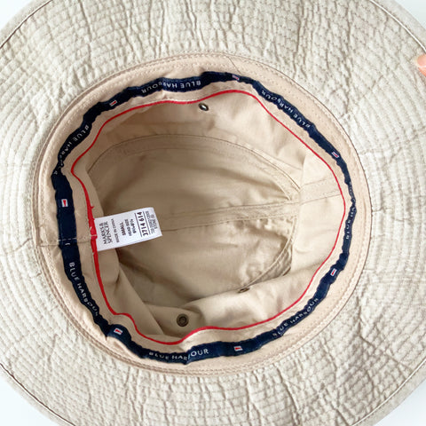 00s Y2K 90s VINTAGE UNISEX BEIGE MARKS AND SPENCERS SAFARI BUCKET HAT
