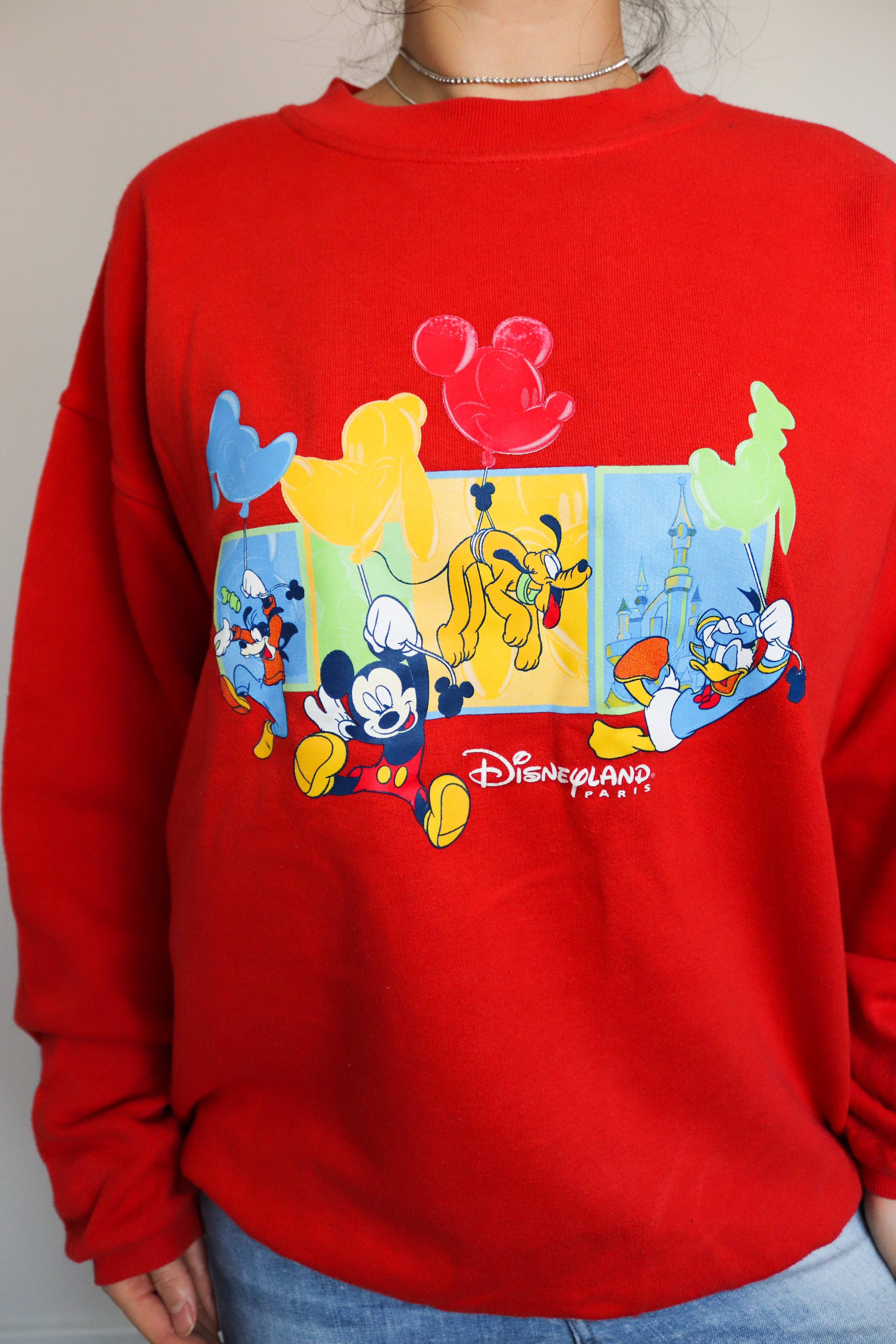 Y2K 00S 90S VINTAGE DISNEY WORLD PARIS RED MICKEY MOUSE GOOFY 