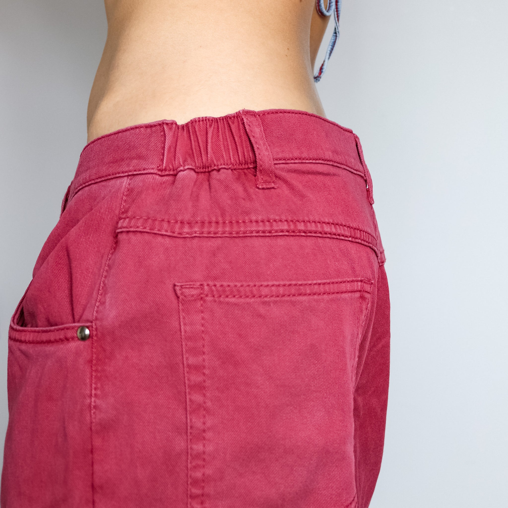 VINATAGE RED COTTON JEANS PANTS TROUSERS