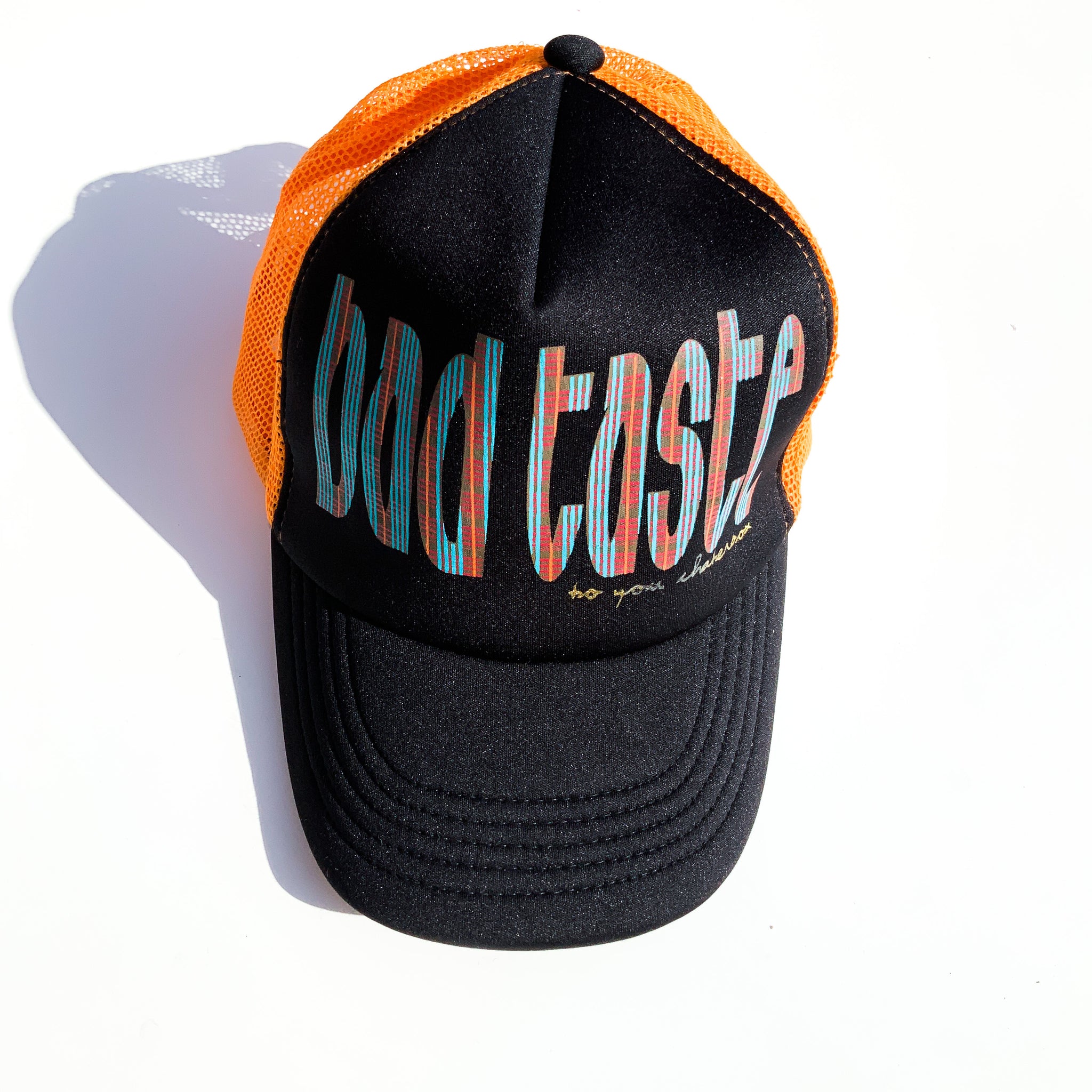 90s VINTAGE BLACK ORANGE BASEBALL HAT CAP