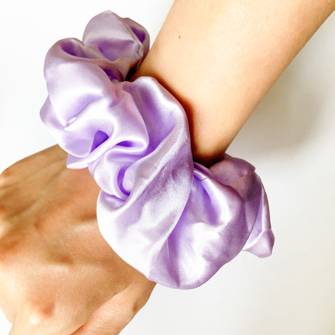 PURPLE SATIN SCRUNCHIE HAIRBAND HAIR ACCESSORIES