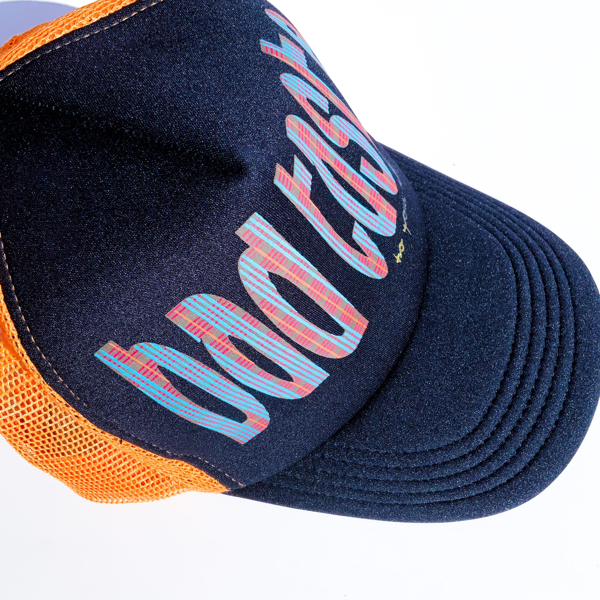 90s VINTAGE BLACK ORANGE BASEBALL HAT CAP