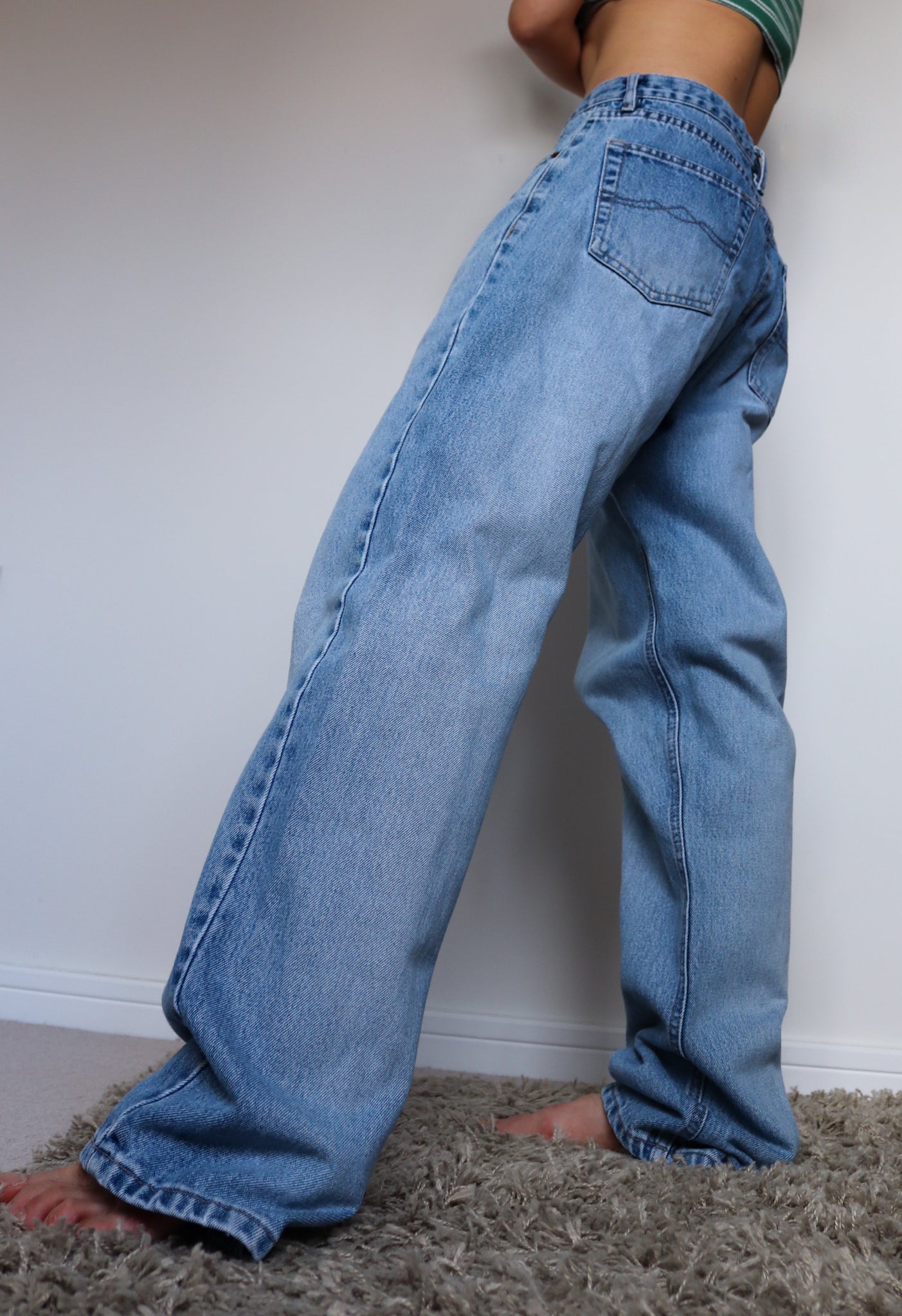 90s VINTAGE MEN JINGLERS JEANS HIGH WAISTED LIGHT BLUE JEANS TROUSERS