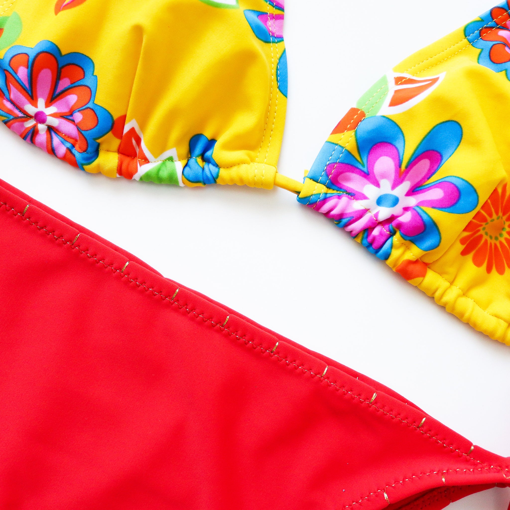 90s FLORAL HALTER NECK BIKINI SET