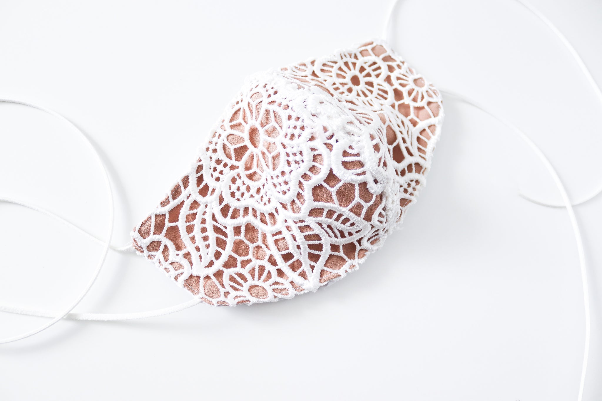 WHITE FLORAL LACE NON MEDICAL FACE MASK