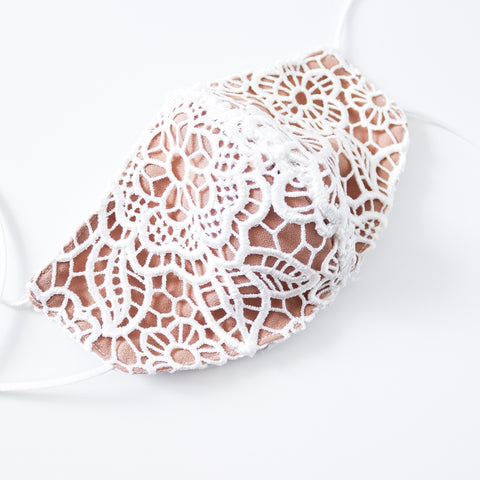 WHITE FLORAL LACE NON MEDICAL FACE MASK