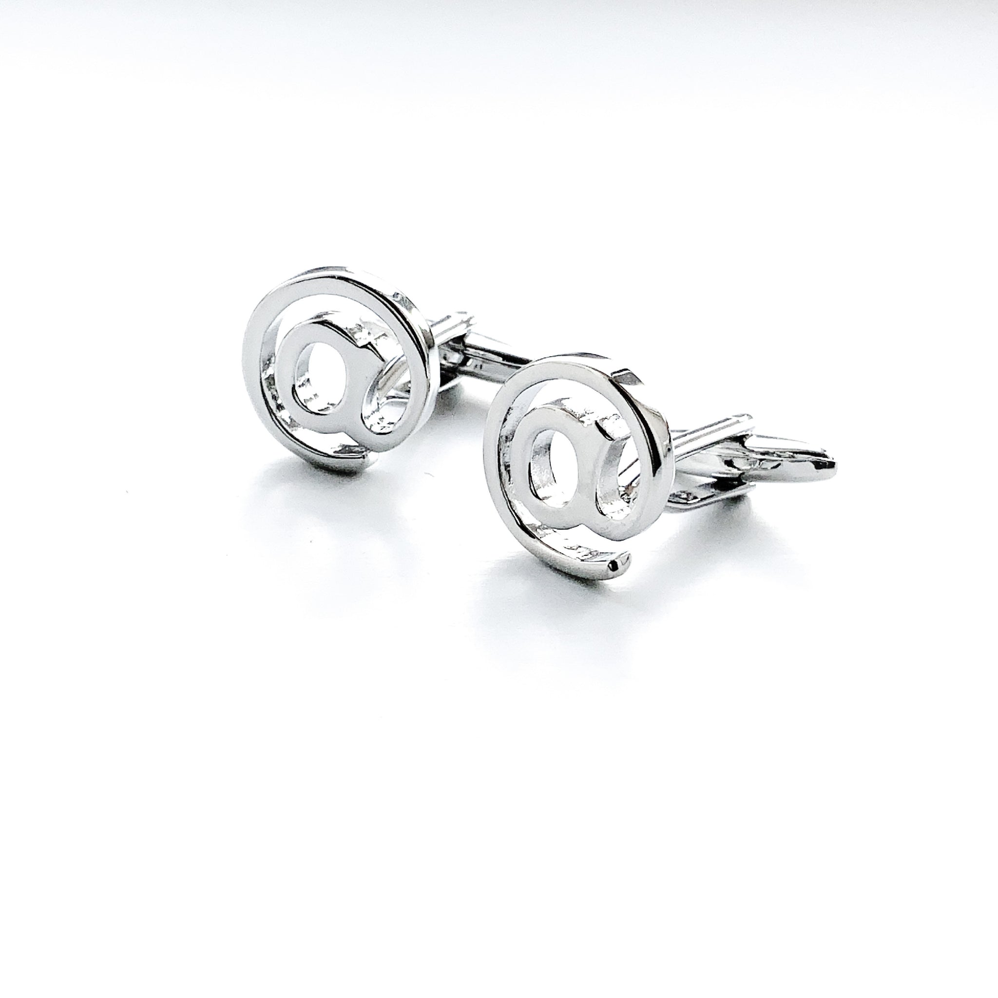 MEN @ LOGO SILVER CUFFLINKS