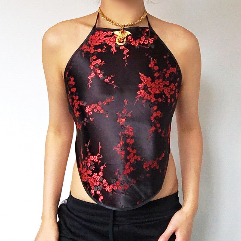 PLUM BLOSSOM SILKY TOP