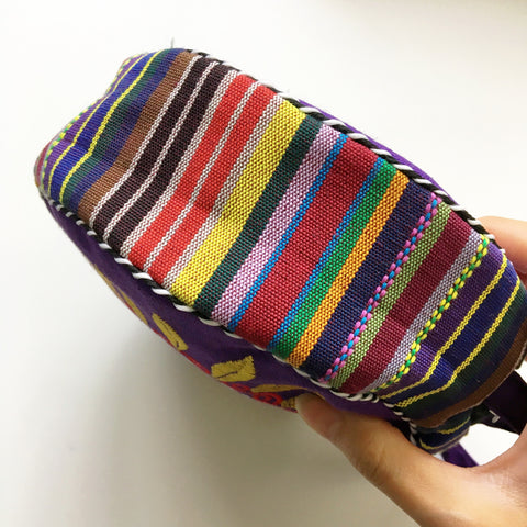 ROUND TRIBAL FLORAL SUNFLOWER EMBROIDERED CROSS BODY BAG