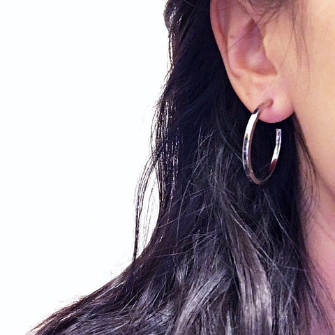 SQUARE CUT OPEN HOOP EARRINGS