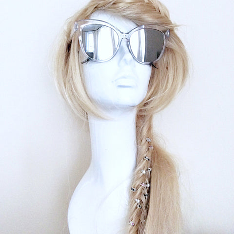 UNISEX CLEAR FRAME MIRROR SUNGLASSES