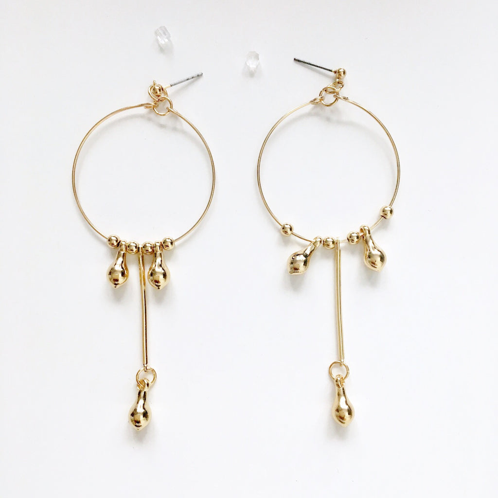 HOOP DROPLET BEADS  STUDS