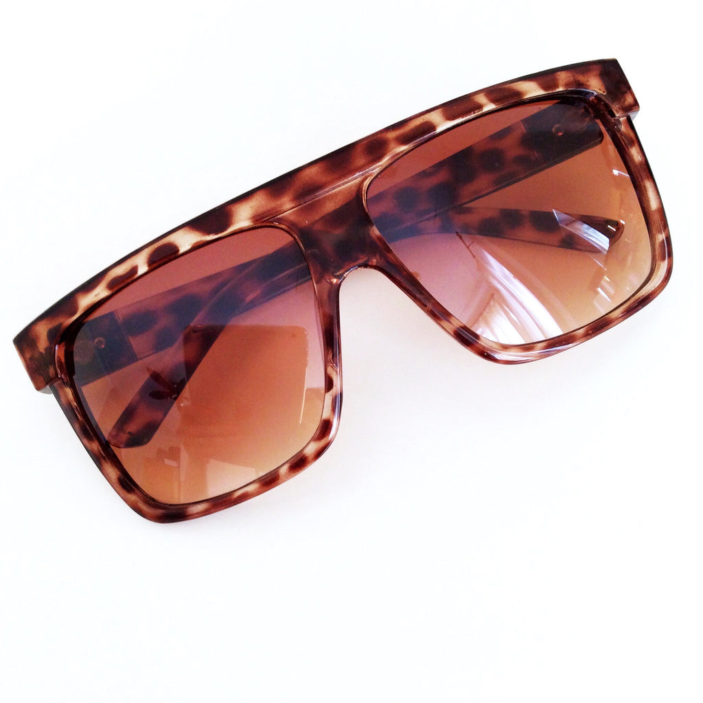 UNISEX LEOPARD FRAME BROWN LENS SUNGLASSES