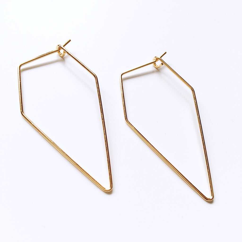 DIAMOND SHAPE HOOP EARRINGS