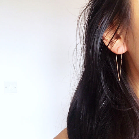 DIAMOND SHAPE HOOP EARRINGS