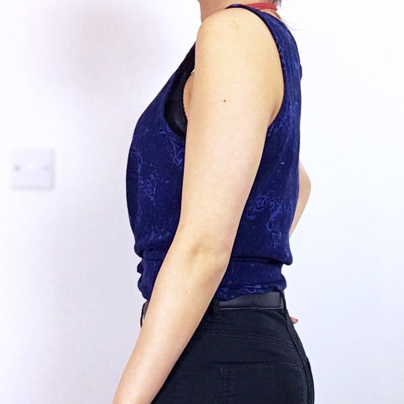 DEEP BLUE DRAGON VEST TOP