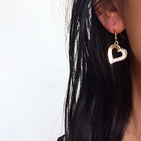 DIAMANTÉ HEART EARRINGS