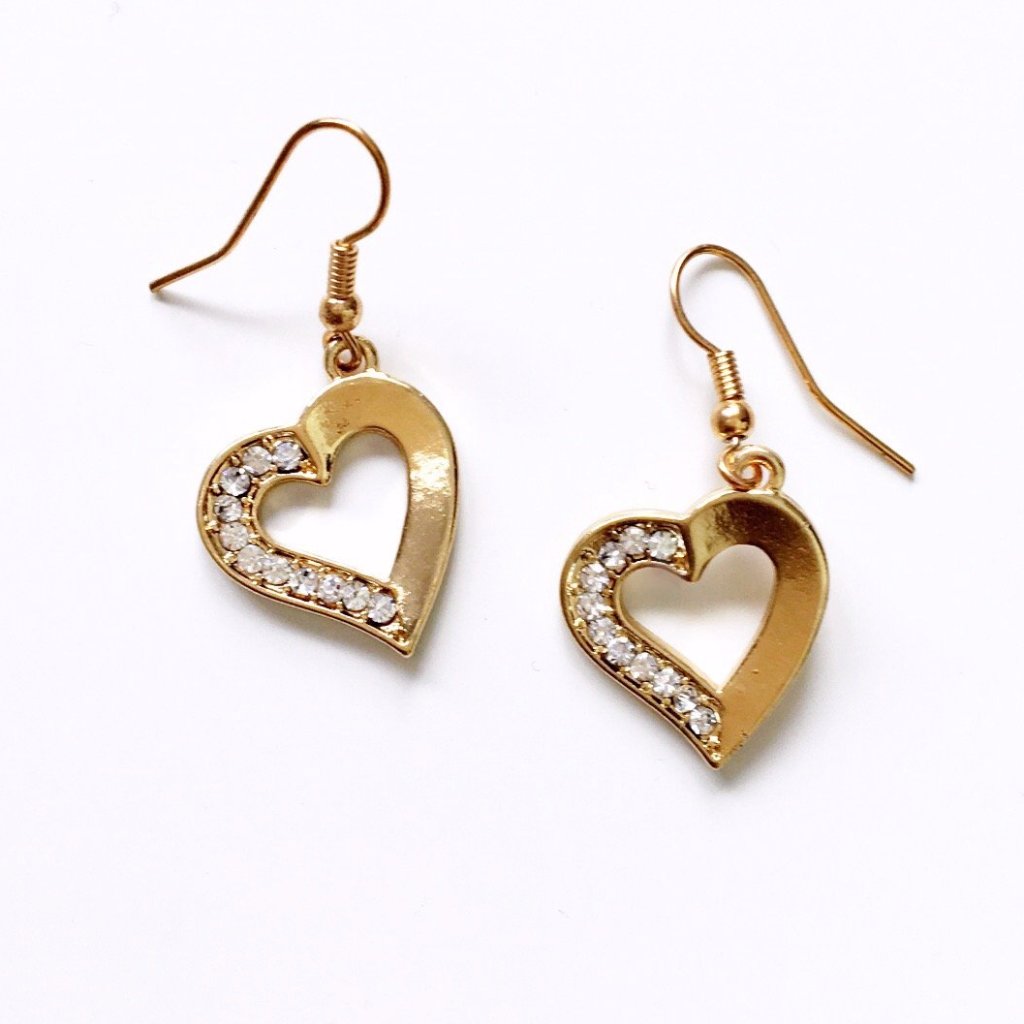DIAMANTÉ HEART EARRINGS
