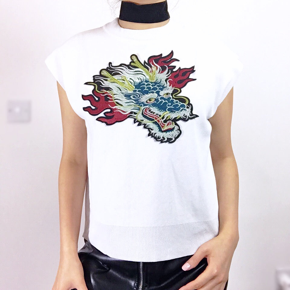 WHITE DRAGON TEE TOP
