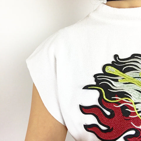 WHITE DRAGON TEE TOP