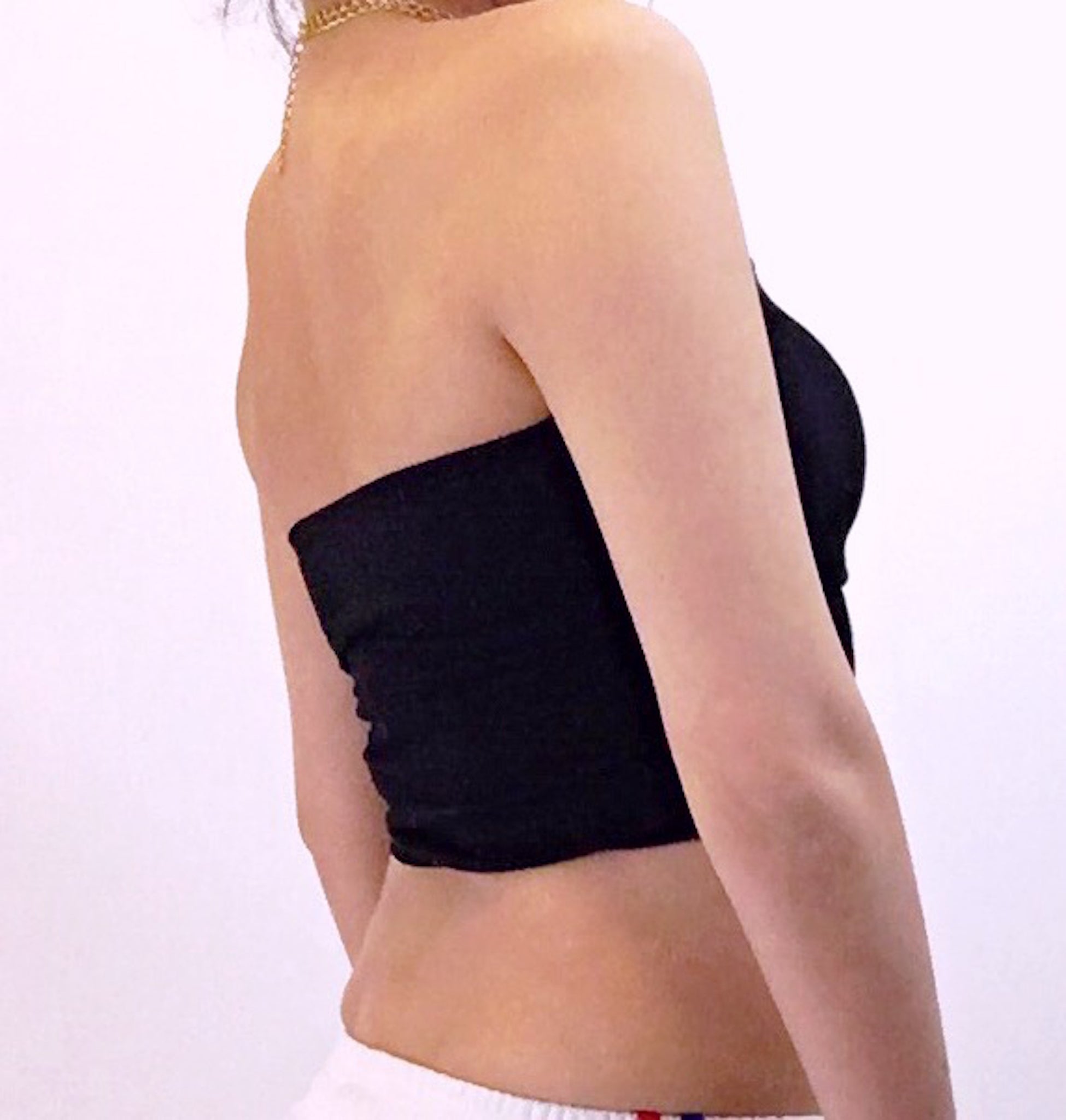 DRAGON BLACK RIB STRETCHY TUBE TOP