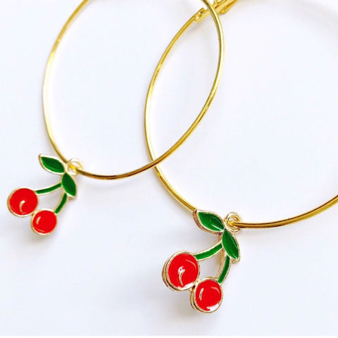 CHERRY LARGE HOOP EARRINGS