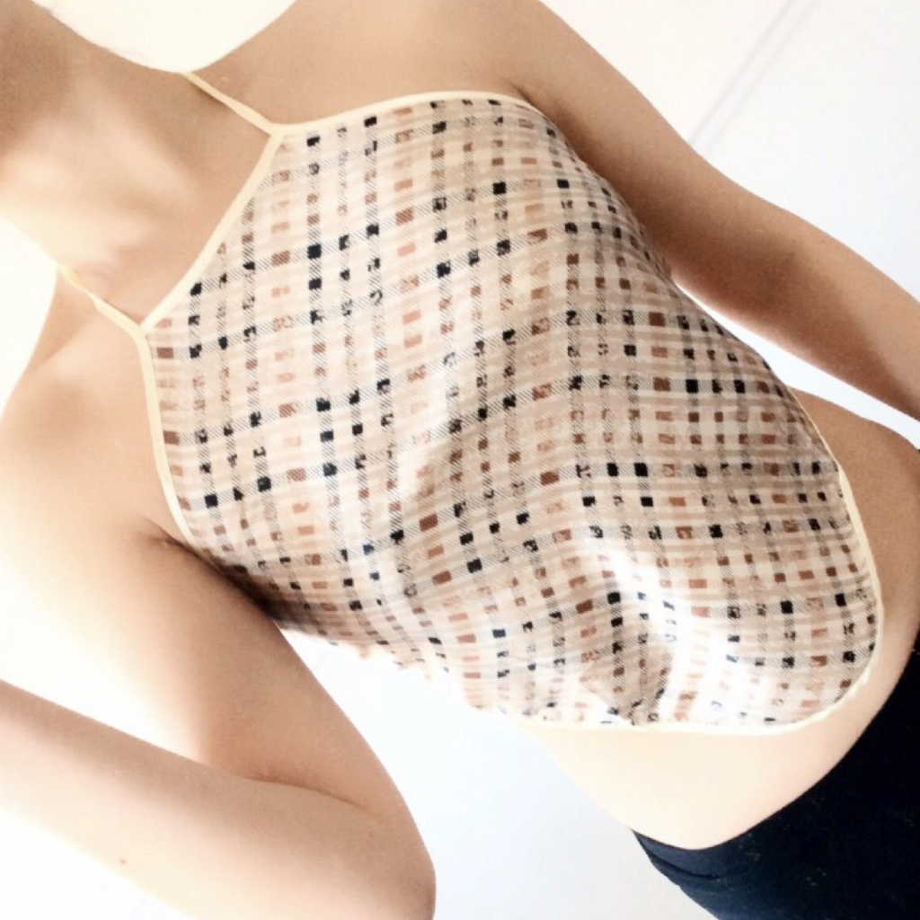 CHECK PATTERN SILK TOP