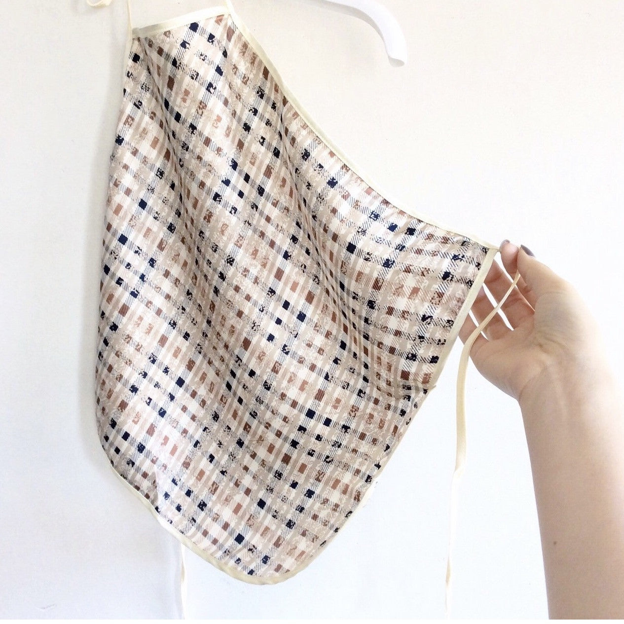 CHECK PATTERN SILK TOP