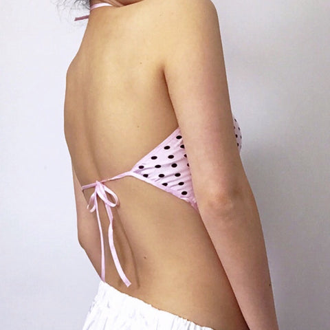 PINK DOTTY SILKY TOP