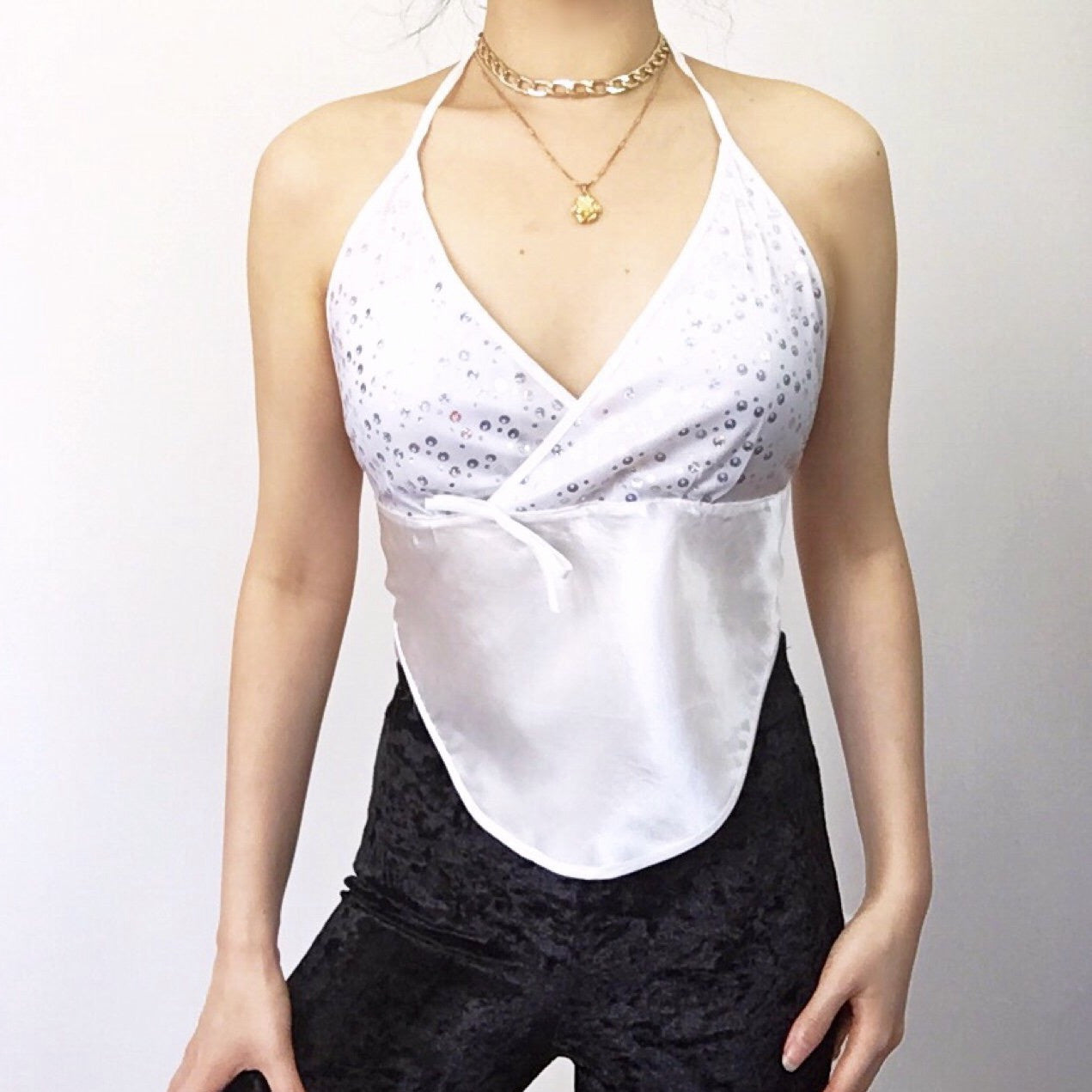 SEQUINS SILKY TOP