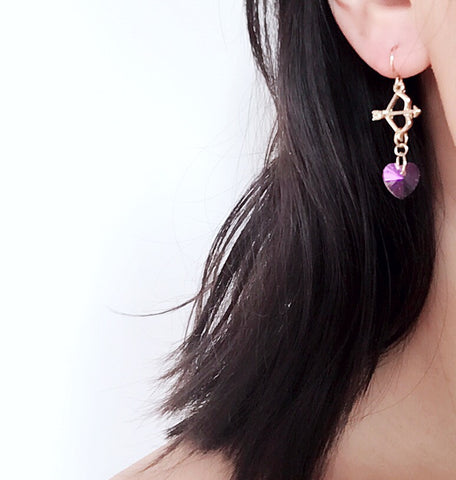 CUPID HEART PENDANT EARRINGS