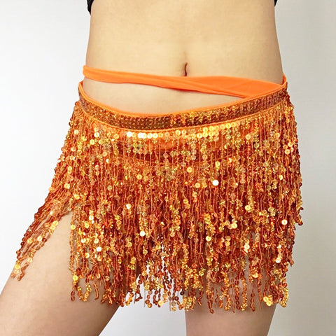 SEQUINS FRINGE SKIRT BELT
