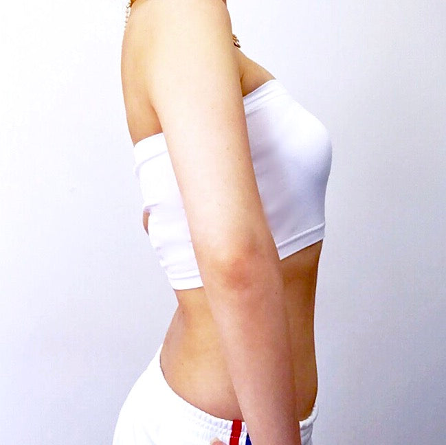 SEQUINS HEART WHITE STRETCHY TUBE TOP